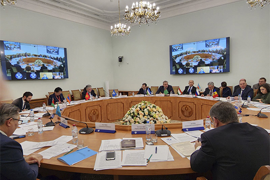 Представитель Госкомвоенпрома выступил с отчетным докладом о пятилетней работе на заседании Комиссии по экономическим вопросам при Экономическом совете СНГ