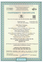 Conformity certificate STB ISO 9001-2015